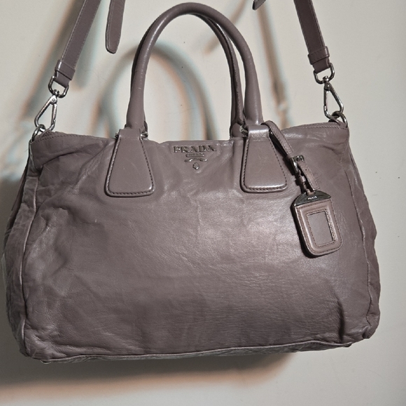 Prada Taupe Leather Tote